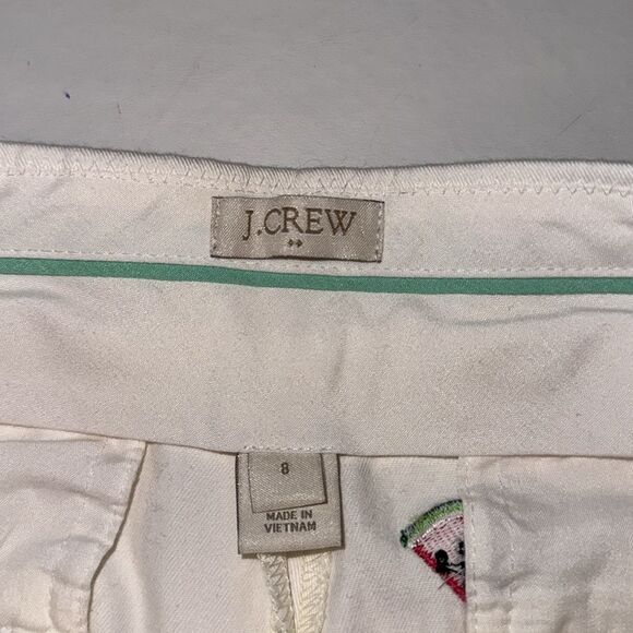 JCrew 100% Cotton Watermelon Embroidered Shorts, Size 8 - Picture 5 of 7